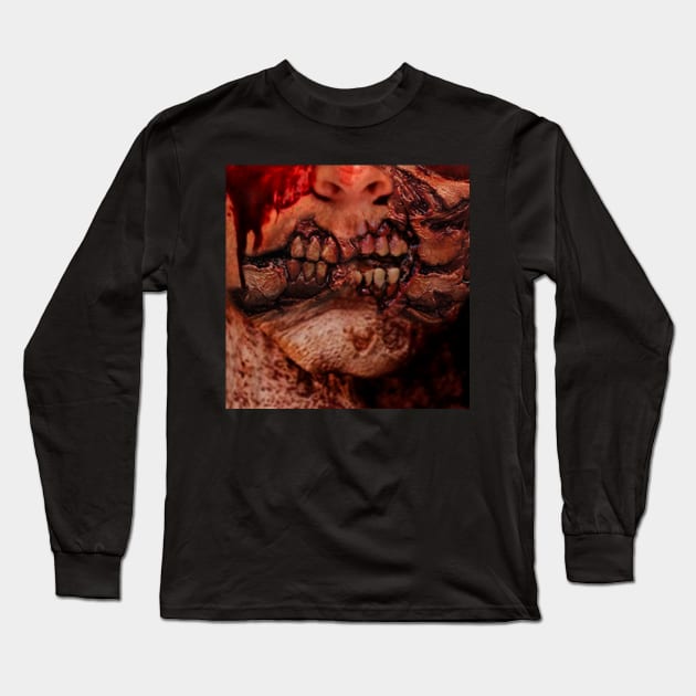 Halloween Zombie Costume Mask Long Sleeve T-Shirt by biNutz